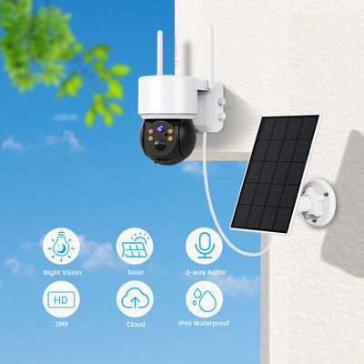 2MP 1080p CMOS 센서 태양 전지 패널 야외 야간 시선용 Wifi IP 카메라