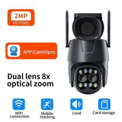 8X 줌 8MP 와이파이 아웃도어 PTZ 카메라 듀얼 렌즈 알람 라이트 iCSee 4K 무선 태양광 IP CCTV