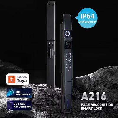 방수 IP 64 와이파이 알루미늄 3D 얼굴 인식 TUYA 스마트 도어 잠금 홈 호텔