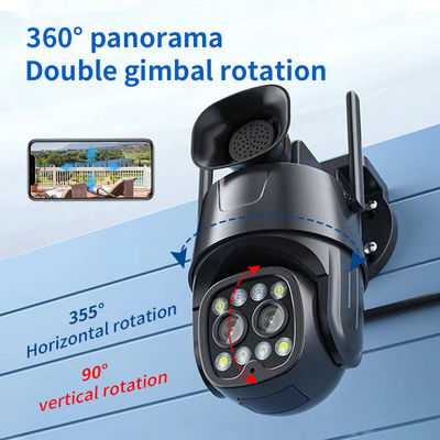 2.8 8mm 듀얼 렌즈 PTZ IP 카메라 하이브리드 줌 인간 감지 및 오디오 기능