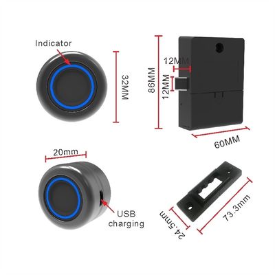 지능형 전자 열쇠 없는 지문 USB 잠금 해제 주황 합금 유리 문 문 잠금