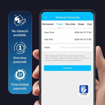 POLYMATH TT App 실린더 스마트 프론트 도어 잠금 나무 도어 코드 APP 지문 잠금 해제 방법