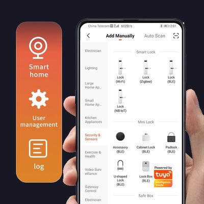 POLYMATH 스마트 침실 와이파이 전자 지능형 투야 문 잠금 APP 제어