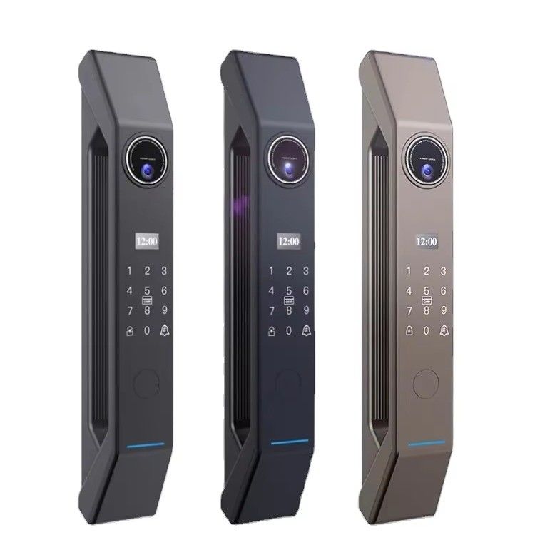 카드 잠금 해제 카메라로 스마트 도어 잠금 자동 고양이 눈과 지문 APP 인터콤